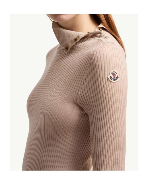 Moncler Pink Textured Wool Sweater