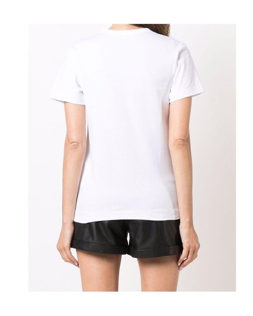 Comme des Garçons White T-Shirt Heart Motif Cotton Tee