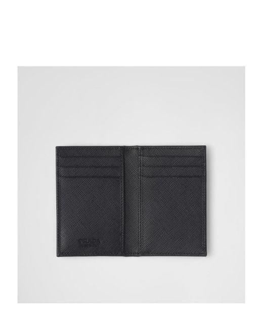 Prada Black Triangle Logo Bifold Wallet for men