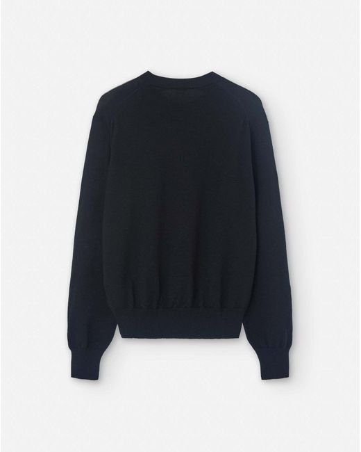 AMI Blue Logo Embroidered Crewneck Jumper for men