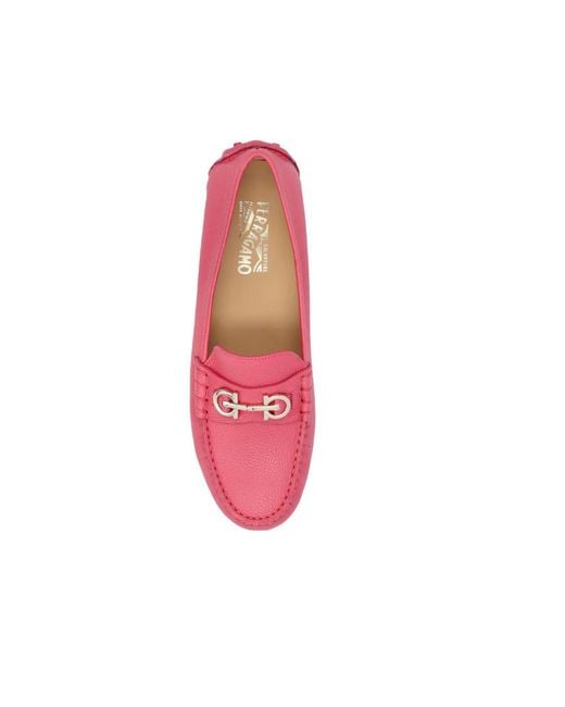 Ferragamo Pink Logo Love Shoes