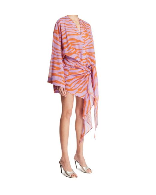 The Attico Red The Zebra Jacquard Mini Dress