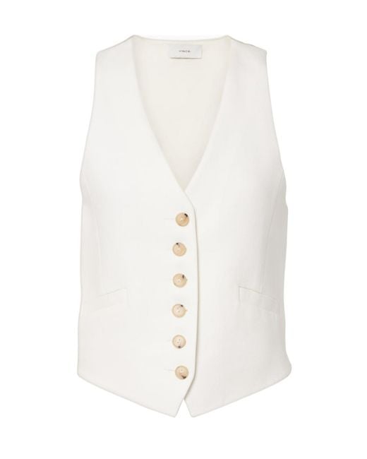 Vince White Single-Breasted Vest