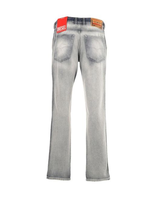 DIESEL Gray Logo Patch Jeans for men