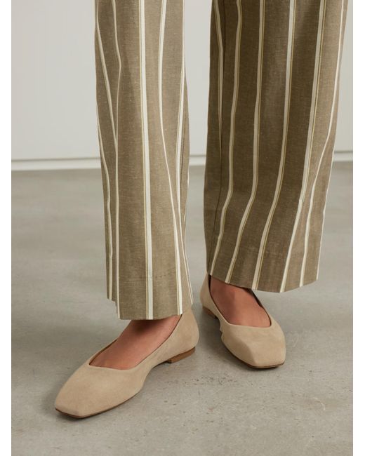 Aeyde Natural Ida Suede Ballet Flats