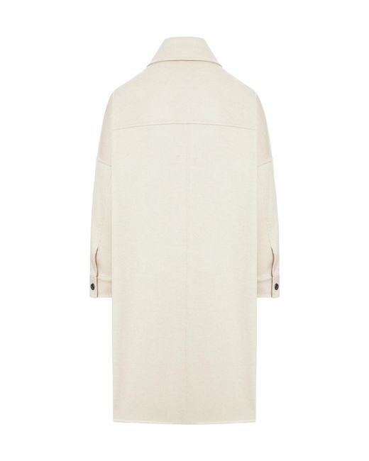 Max Mara White Atelier Baruffa Button Detailed Oversized Coat