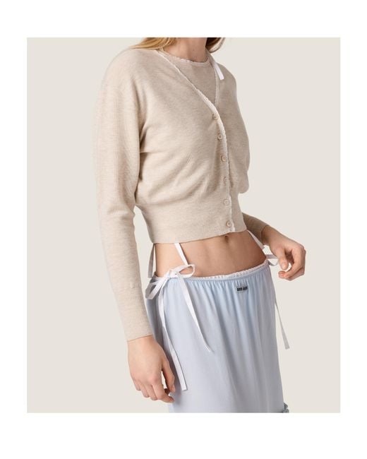 Miu Miu Natural Cashmere Cardigan