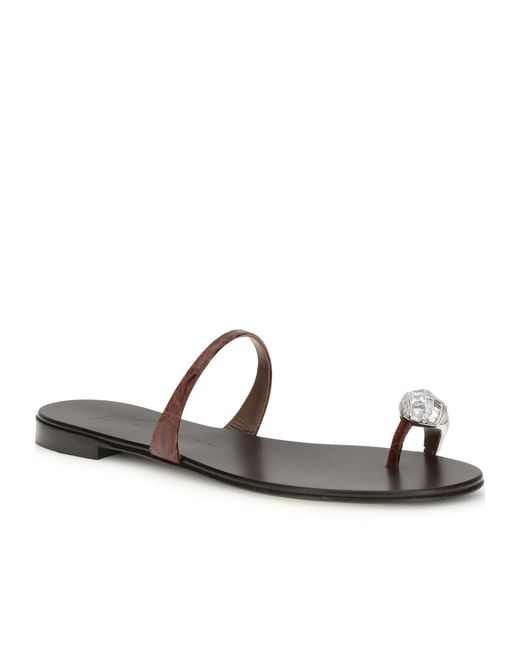 Giuseppe Zanotti White Icon Ring Flat Sandals