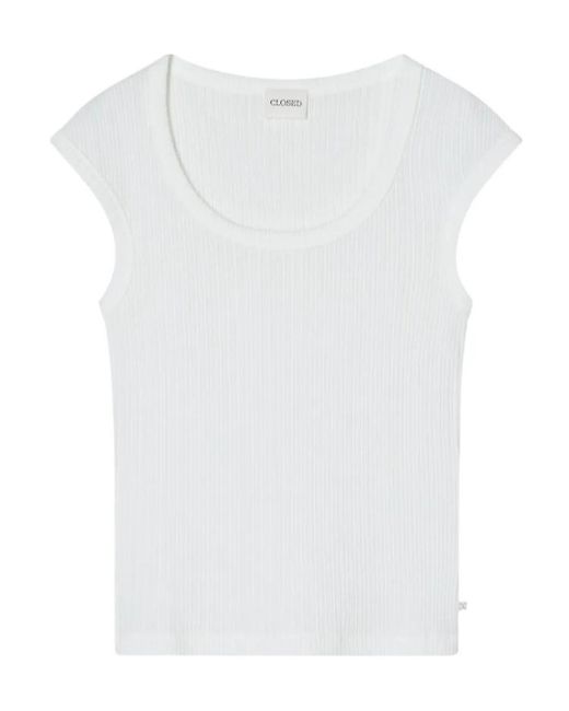 Closed White Fitted Ribbed Top