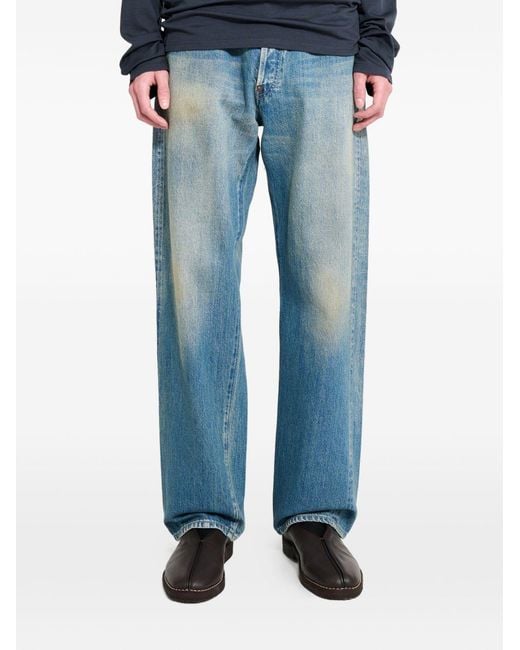 A.PRESSE Blue No 2 Washed Straight-Leg Jeans for men