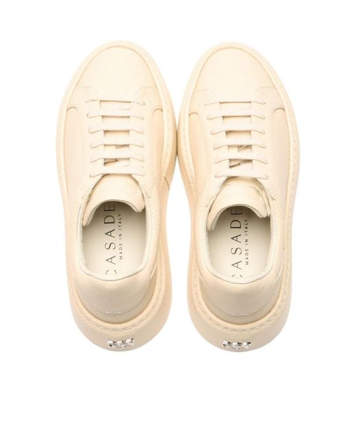 Casadei Natural I-Box Platform Low-Top Sneakers