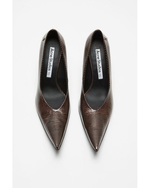 Acne White Point-Toe Leather Pumps