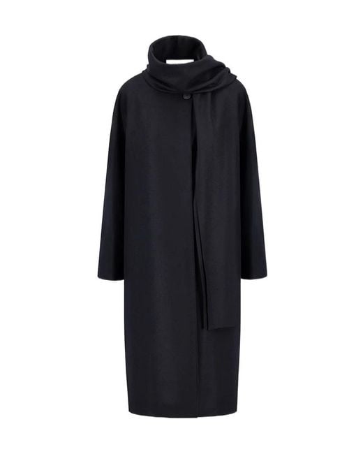 Harris Wharf London Blue Scarf Coat Cashmere Blend