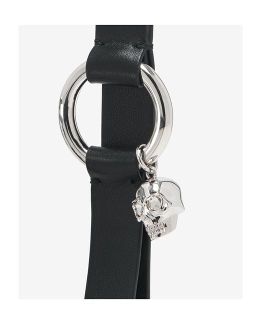 McQueen White Ring Detailed Keychain for men