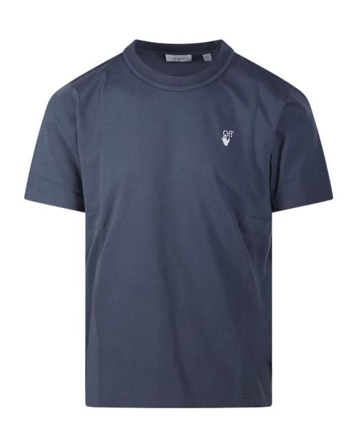 Off-White c/o Virgil Abloh Blue Short-Sleeved T-Shirt for men