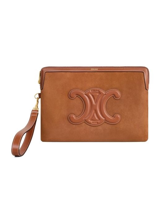 Céline Brown Small Pouch With Strap Cuir Triomphe