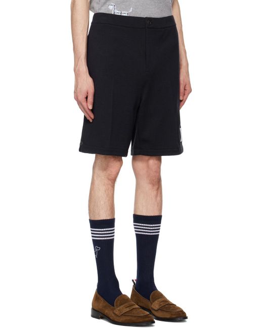 Thom Browne Blue Logo-Patch Shorts for men