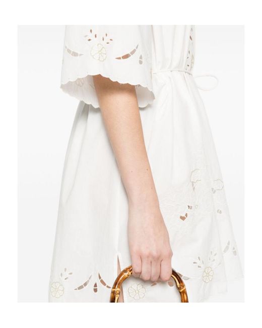 Forte_forte White Floral Embroidered Dress
