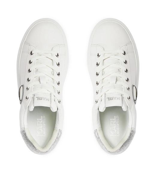 Karl Lagerfeld White Strap-Up Casual Sneakers
