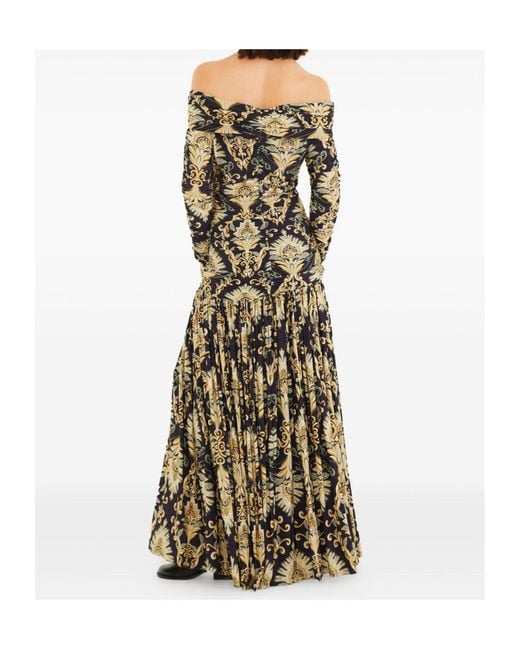 Farm Rio Multicolor Arabesque Off-Shoulder Maxi Dress