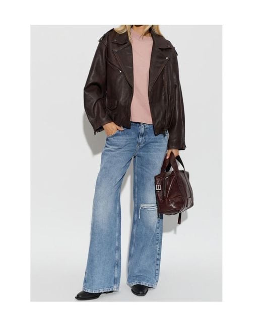 AllSaints Black Long-Sleeve Leather Jacket