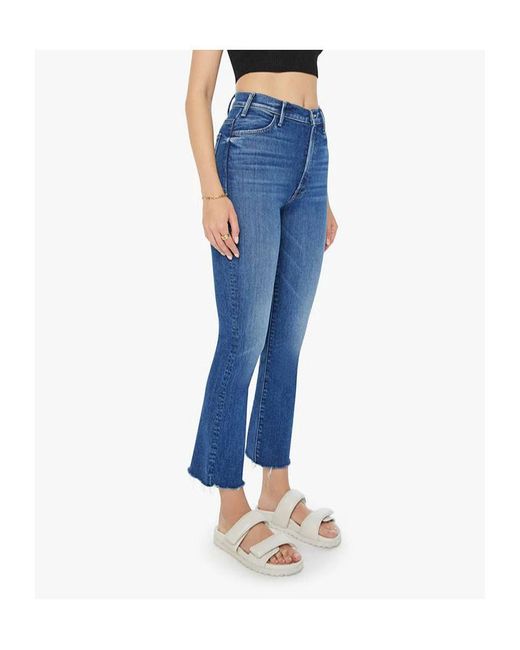 Mother Blue The Hustler Ankle Fray Jeans
