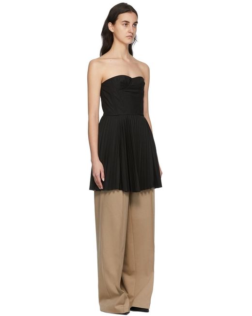ROKH Black Strapless Dress