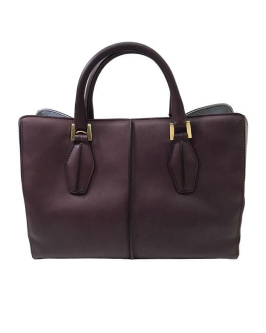 Tod's Purple Double Handle Shoulder Bag