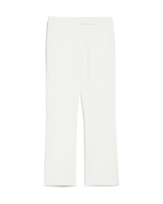 Max Mara White Pianoforte Straight Leg Cropped Trousers