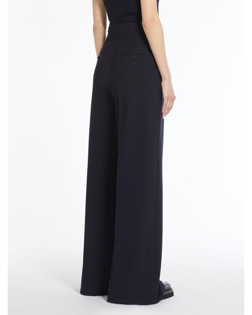 Max Mara Blue High Waisted Straight Leg Trousers