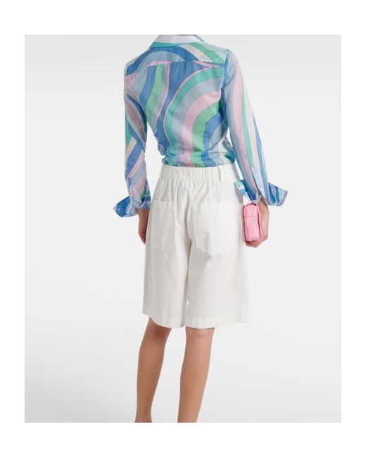 Vince White High-Rise Cotton Shorts