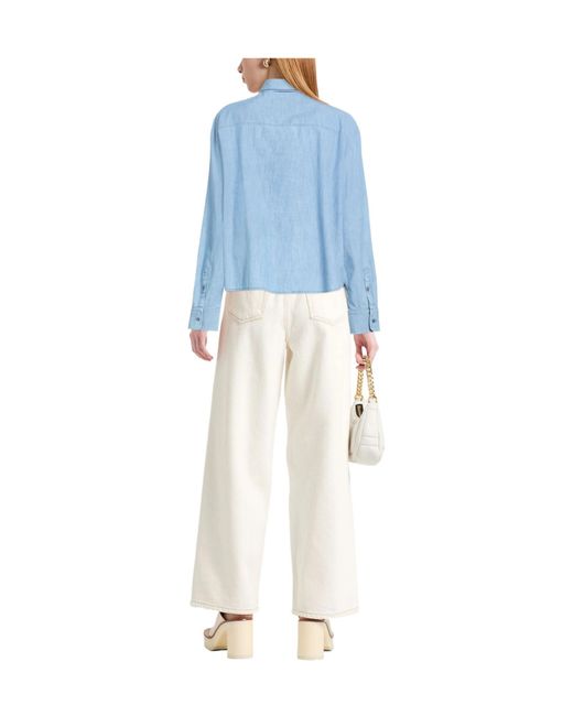 Weekend by Maxmara Blue Solid Color Shirts