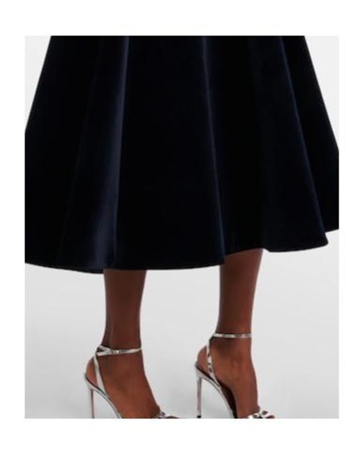 Emilia Wickstead Black Camilla Cotton Velvet Midi Dress
