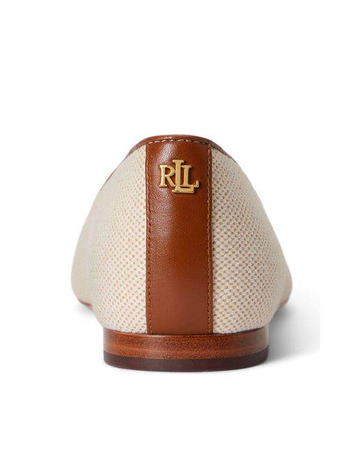 Ralph Lauren Brown Solid Color Ballet Pumps