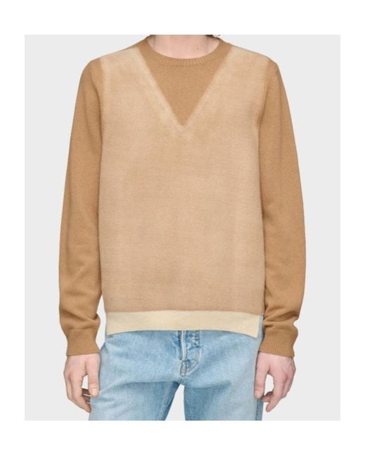 Maison Margiela Natural Fused Knit Wool Crewneck Sweater for men