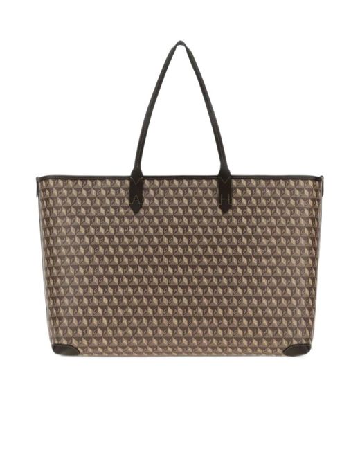 Anya Hindmarch Brown I Am A Plastic Bag Zipped Tote Bag