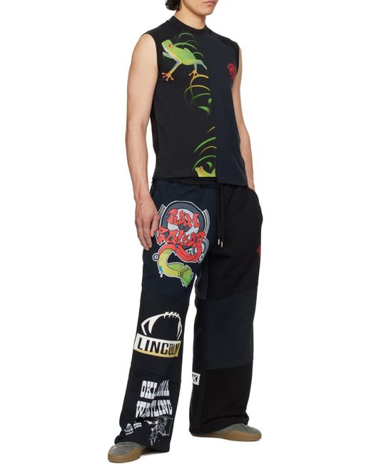 MARINE SERRE Black Regenerated Graphic Track Pants