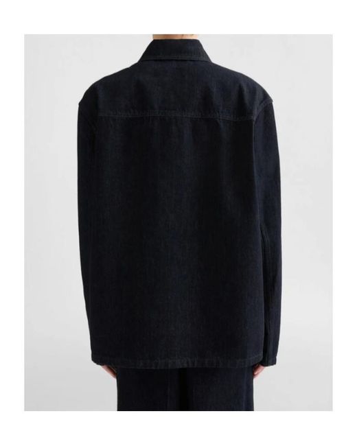 Jil Sander Blue Button Detailed Straight Hem Overshirt for men