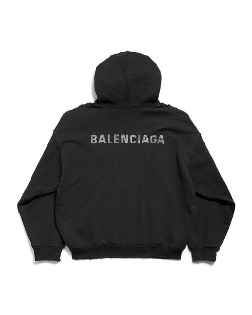 Balenciaga Black Logo Printed Hoodie