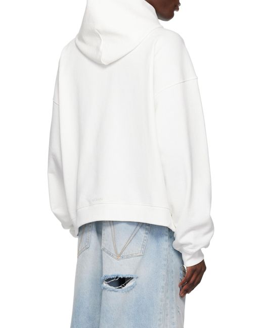 we11done White Monster-Print Cotton Hoodie