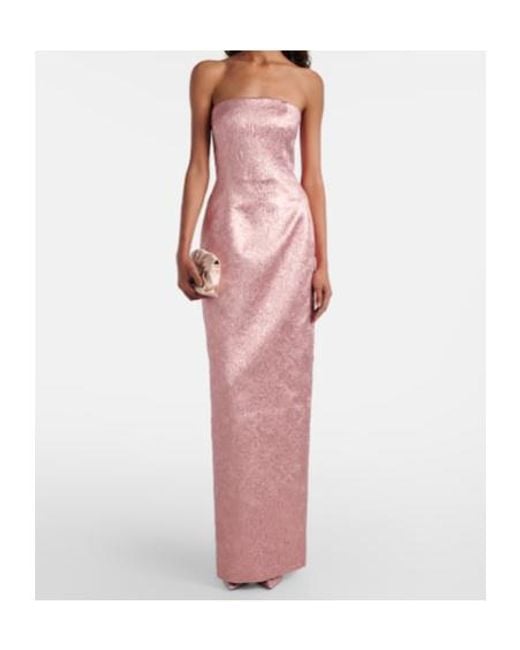 Emilia Wickstead Pink Laelia Cloque Bustier Gown