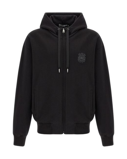Dolce & Gabbana Black Coat Of Arms Logo Hoodie for men