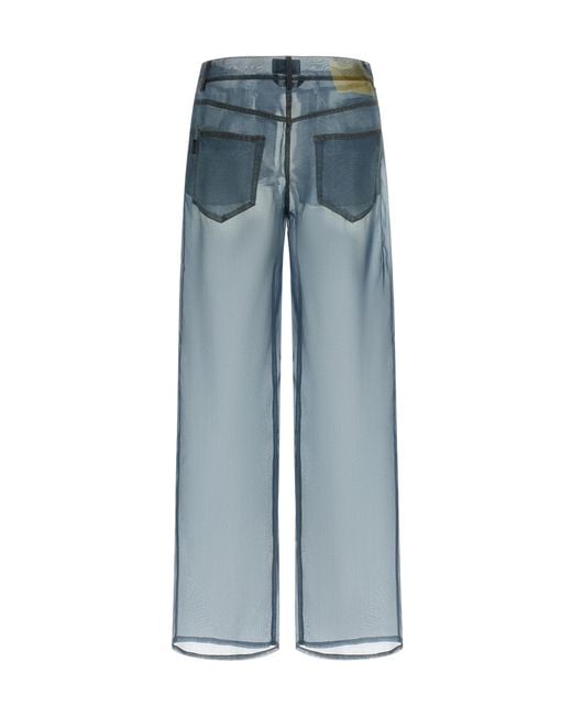 Haikure Blue Bonnie Trompe Loeil Wide-Leg Jeans