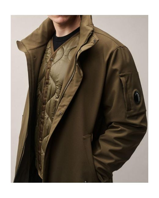 C P Company Brown C.P. Shell-R Hooded Coat for men