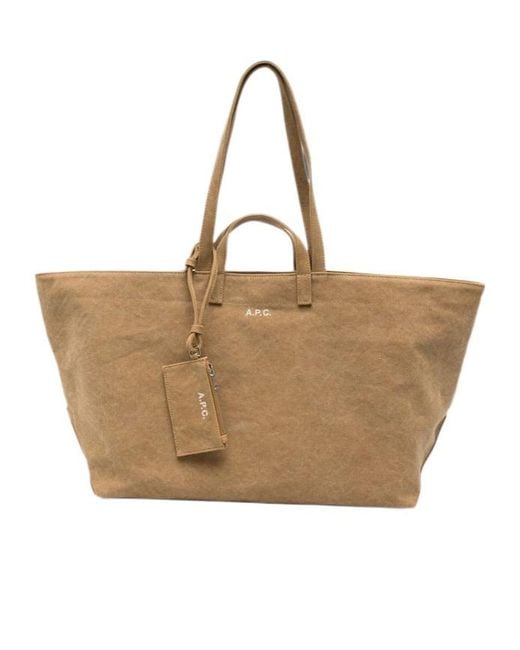 A.P.C. Natural Le Drummer Toile Top Handle Bag
