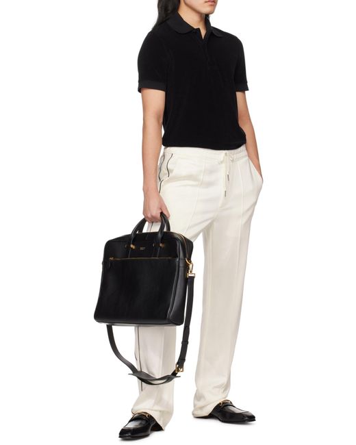 Tom Ford Black Towelling Polo Shirt for men