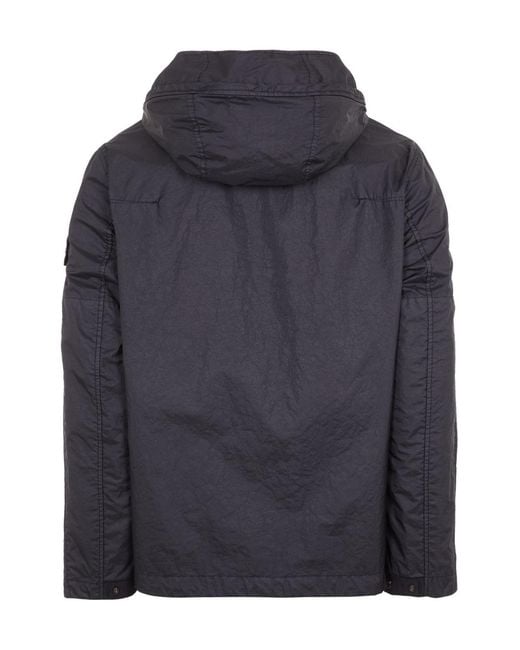 Stone Island Blue Membrana 3L Tc Zipped Hooded Jacket for men