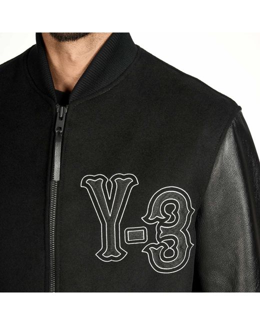 Y-3 Black Classic Leather Jacket for men