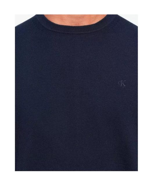 Calvin Klein Blue Logo Crewneck Sweater for men