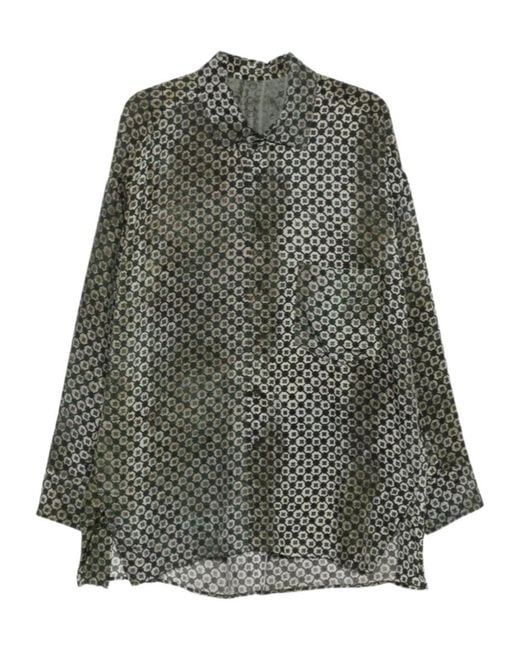 Ziggy Chen Gray Digital-Print Cocoon-Style Shirt for men